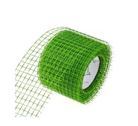 Stuha dekoračná mriežka sv.zelená š. 5 cm dĺ.10 m