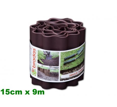 Okraj trávnika hnedý 15 cm x 9 m