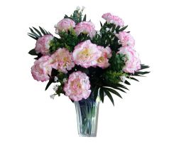 Umelá kytica karafiáty - bieloružová