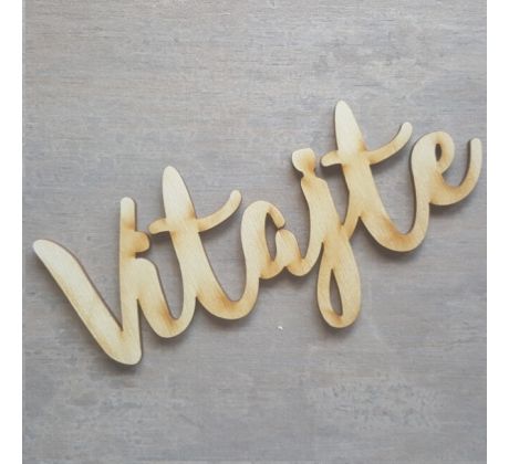 Drevený výrez nápis Vitajte 15 cm