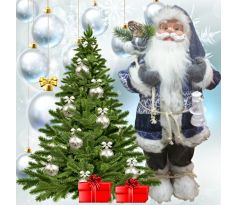 Santa s batohom a lampášom modrý 60 cm