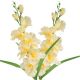 Umelá gladiola saténová bledožltá 63 cm, pohľad zblízka