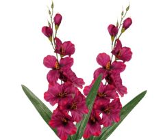 Umelá gladióla saténová burgundy 64 cm, pohľad zblízka