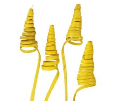 Dekoračná špirála žltá 53 cm