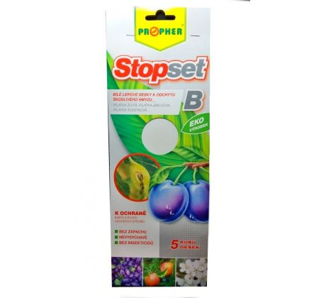 STOPSET B lepové dosky - biele 5 ks