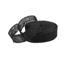Stuha z juty čierna 3,5 cm / 1 m