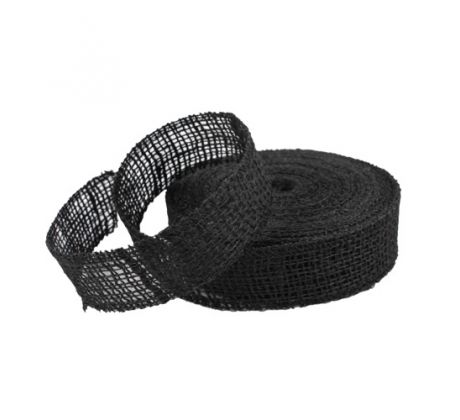 Stuha z juty čierna 3,5 cm / 1 m