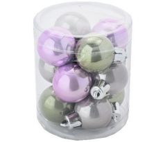 Vianočné gule mix 3 cm / 12 ks