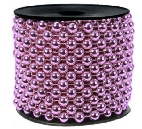 Vianočná reťaz ružová 8 mm / 10 m