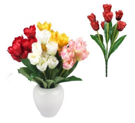 Umelá kytica tulipány červené 45 cm