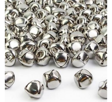 Rolničky kovové strieborné 2 cm / 16 ks