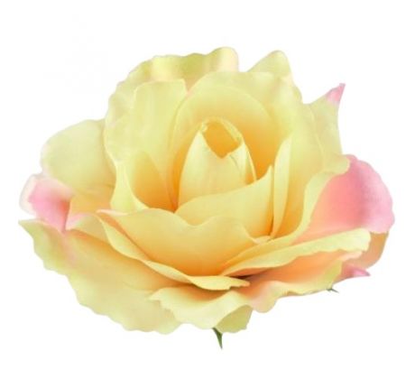 Umelá ruža bledožltá 11 cm