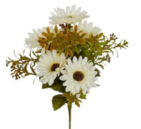 Umelá kytica margarétky biela 28 cm