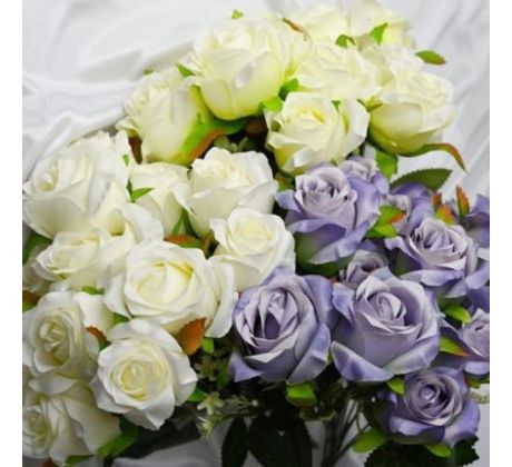 Umelá kytica ruža krémová 38 cm