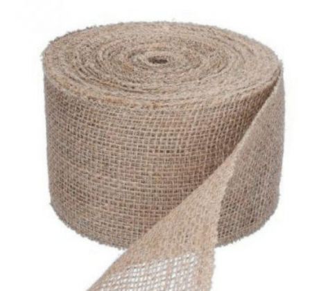 Stuha z juty bielená 10 cm / 1 m