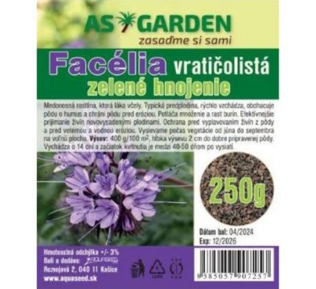 Facélia vratičolistá na zelené hnojenie 250 g