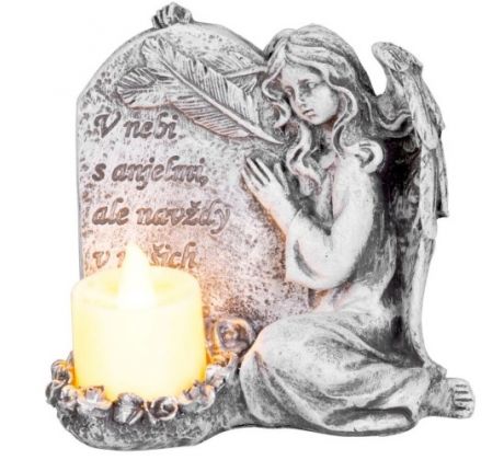 Dekorácia na hrob Anjel LED 12 cm