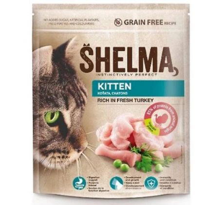 SHELMA Kitten s čerstvým morčacím mäsom 750 g