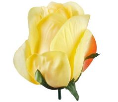 Umelá ruža puk žltý 8 cm