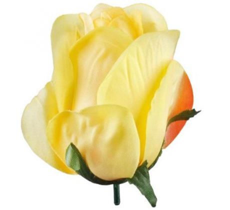 Umelá ruža puk žltý 8 cm