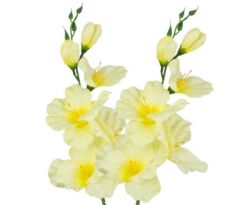 Umelá gladióla saténová krémová 54 cm