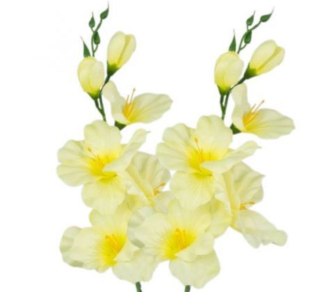 Umelá gladióla saténová krémová 54 cm