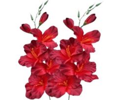 Umelá gladióla saténová červenočierna 54 cm