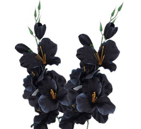 Umelá gladióla saténová čierna 54 cm