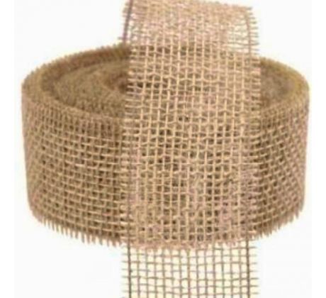 Jutová stuha prírodná hnedá 4 cm / 1 m