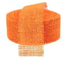 Jutová stuha oranžová 4 cm / 1 m