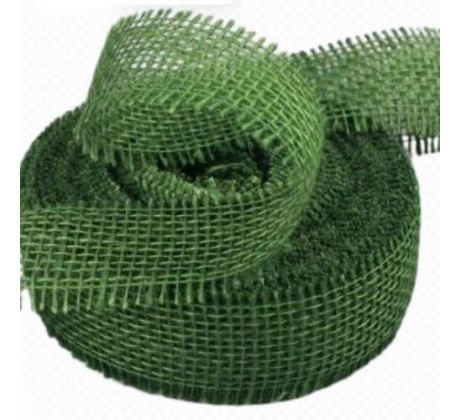 Jutová stuha tmavozelená 4 cm / 1 m