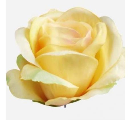 Umelá ruža puk žltý 7 cm