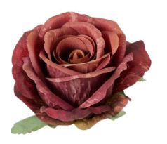 Umelá ruža červenohnedá 7 cm