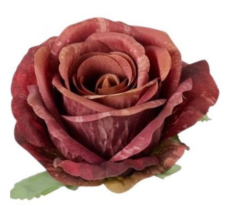 Umelá ruža červenohnedá 7 cm