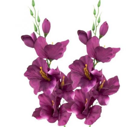 Umelá gladióla saténová fialová 54 cm