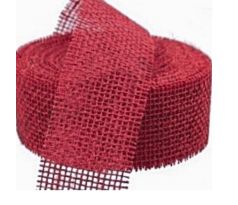 Jutová stuha prírodná červená 4 cm / 1 m