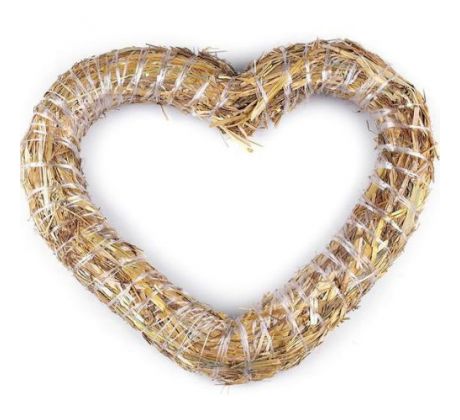 Slamené srdce 30 cm
