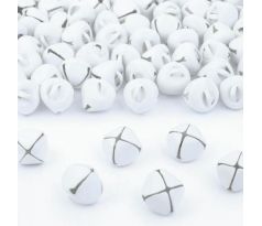 Rolničky kovové biele 2 cm / 16 ks