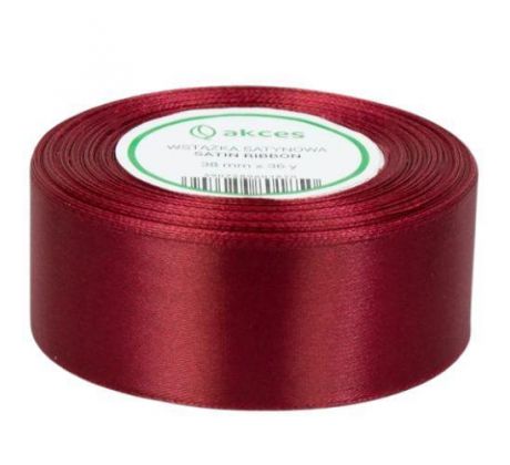 Stuha saténová bordová 3,8 cm / 32 m