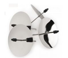 Bodce na sviečku strieborné lesklé 7 cm/ 4 ks