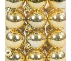 Vianočné gule zlaté lesklé 4 cm / 24 ks