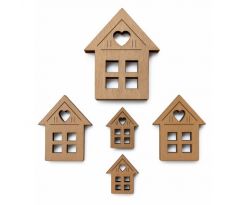 Drevené domčeky 5 ks