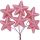 Hviezdičky ružové glitrové zväzok 6 ks