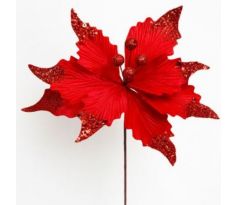 Kvet MagicHome Vianoce Poinssetia červená, stonka 31 cm