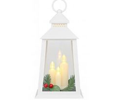 Lampáš biely 3 x LED žltá 35 cm